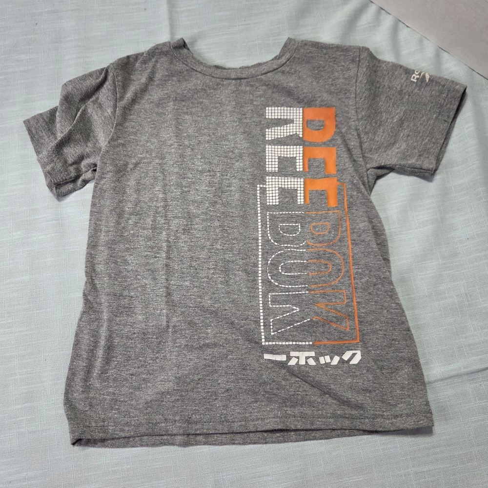 Reebok Kids Gray T-Shirt with Orange Accents